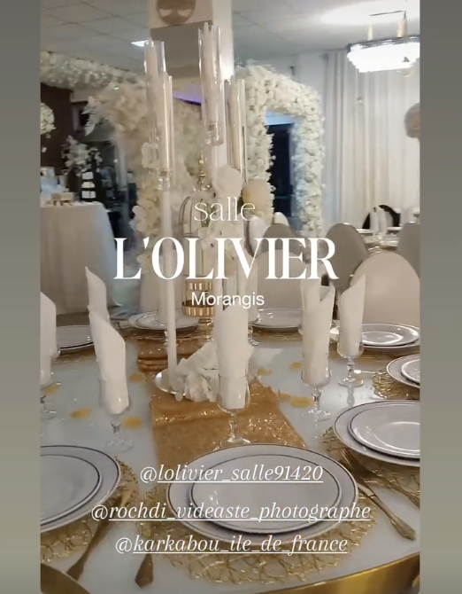 Table de réception dressée dans la salle L'Olivier à Morangis
